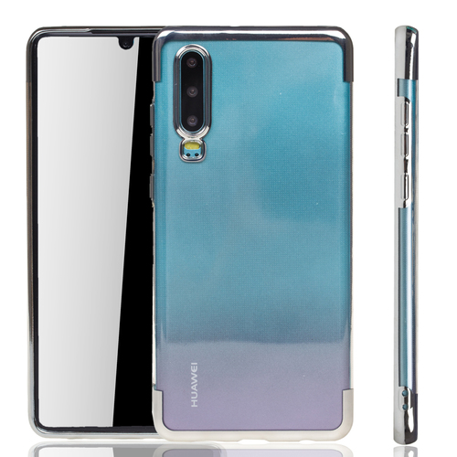 Handyh�lle f�r Huawei P30 Silber - Clear - TPU Silikon Case Backcover Schutzh�lle in Transparent   Silber