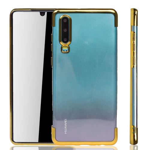 Handyh�lle f�r Huawei P30 Gold - Clear - TPU Silikon Case Backcover Schutzh�lle in Transparent   Gold