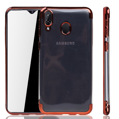 Handyh�lle f�r Samsung Galaxy M20 Rot - Clear - TPU Silikon Case Backcover Schutzh�lle in Transparent   Rot