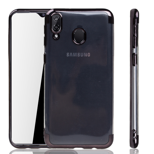 Handyh�lle f�r Samsung Galaxy M20 Schwarz - Clear - TPU Silikon Case Backcover Schutzh�lle in Transparent   Schwarz