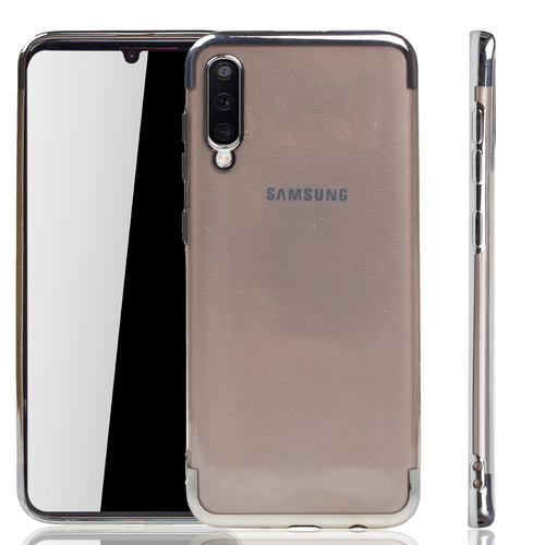 Handyhlle fr Samsung Galaxy A50 Silber - Clear - TPU Silikon Case Backcover Schutzhlle in Transparent   Silber