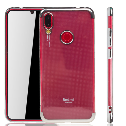 Handyh�lle f�r Xiaomi Redmi Note 7 Silber - Clear - TPU Silikon Case Backcover Schutzh�lle in Transparent   Silber