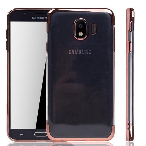 Handyhlle fr Samsung Galaxy J4 2018 Rose Pink - Clear - TPU Silikon Case Backcover Schutzhlle in Transparent   Rose Pink