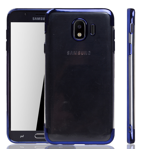 Handyh�lle f�r Samsung Galaxy J4 2018 Blau - Clear - TPU Silikon Case Backcover Schutzh�lle in Transparent   Blau