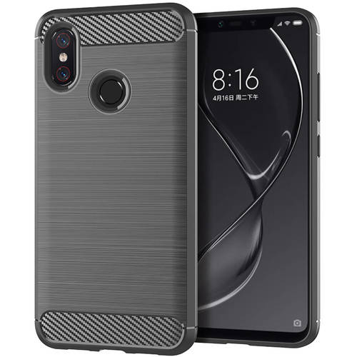 Schutzh�lle Handyh�lle f�r Xiaomi Mi 8 Pro Case Cover Carbon Optik Grau