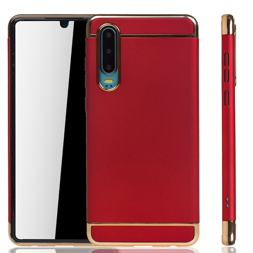 Huawei P30 Handy H�lle Schutz Case Bumper Hard Cover Rot