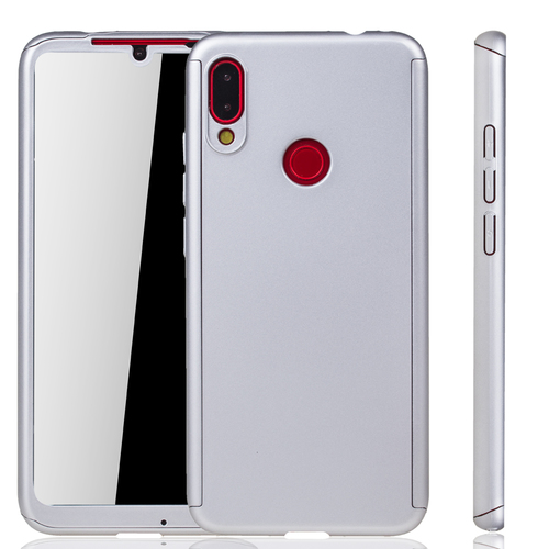 Handyh�lle Schutzh�lle f�r Xiaomi Redmi Note 7 / Redmi Note 7 Pro Full Case Cover Displayschutz 360 Silber