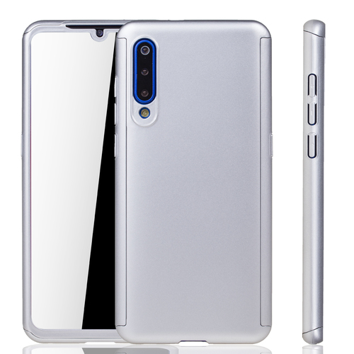 Handyh�lle Schutzh�lle f�r Xiaomi Mi 9 Full Case Cover Displayschutz 360 Silber