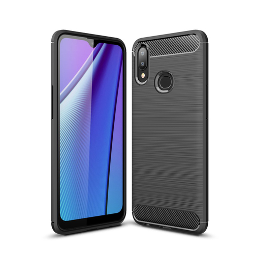 Schutzh�lle Handyh�lle f�r Samsung Galaxy A10s Case Cover Carbon Optik Grau