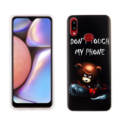 Samsung Galaxy A10s Handy H�lle Schutz-Case Cover Bumper Dont Touch My Phone B�r
