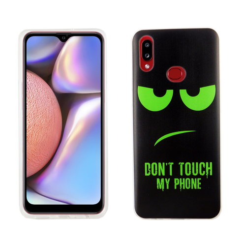 Samsung Galaxy A10s Handy H�lle Schutz-Case Cover Bumper Dont Touch My Phone Gr�n