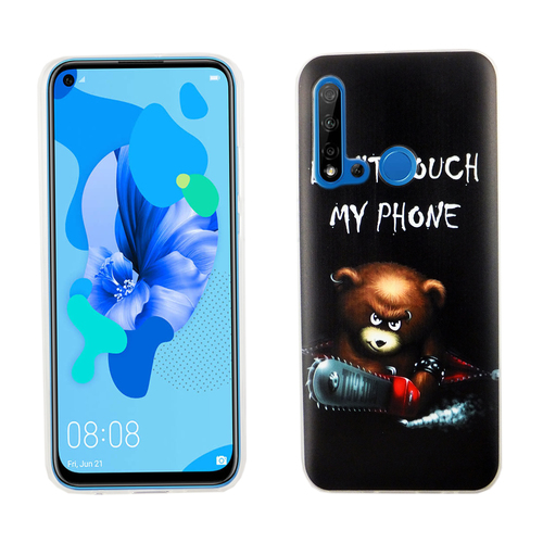 Huawei P20 Lite 2019 Handy H�lle Schutz-Case Cover Bumper Dont Touch My Phone B�r