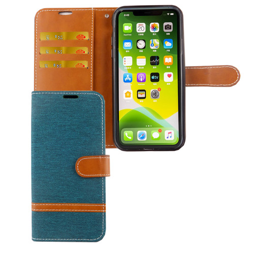 Apple iPhone 11 Pro Handy H�lle Schutz-Tasche Case Cover Kartenfach Etui Wallet Gr�n
