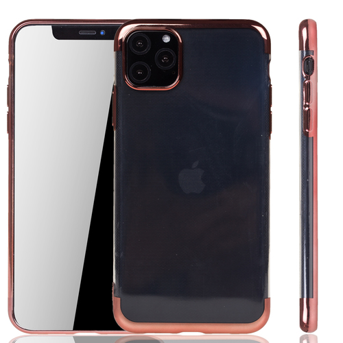 Handyh�lle f�r Apple iPhone 11 Pro Rose Pink - Clear - TPU Silikon Case Backcover Schutzh�lle in Transparent   Rose Pink