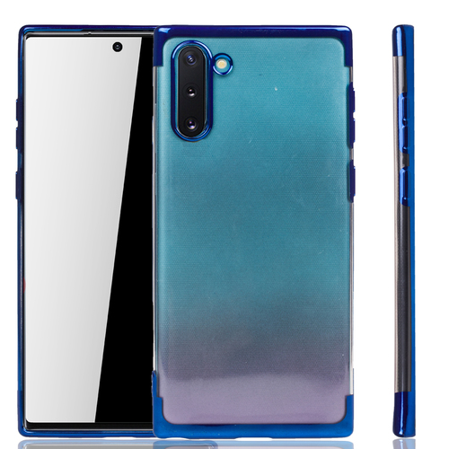 Handyh�lle f�r Samsung Galaxy Note 10 Blau - Clear - TPU Silikon Case Backcover Schutzh�lle in Transparent   Blau