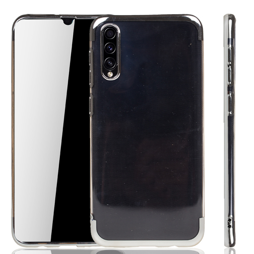 Handyh�lle f�r Samsung Galaxy A50s Silber - Clear - TPU Silikon Case Backcover Schutzh�lle in Transparent   Silber