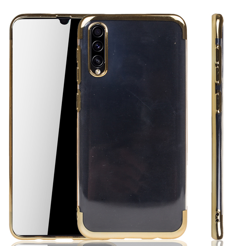 Handyh�lle f�r Samsung Galaxy A50s Gold - Clear - TPU Silikon Case Backcover Schutzh�lle in Transparent   Gold