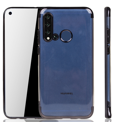 Handyh�lle f�r Huawei P20 Lite 2019 Schwarz - Clear - TPU Silikon Case Backcover Schutzh�lle in Transparent   Schwarz