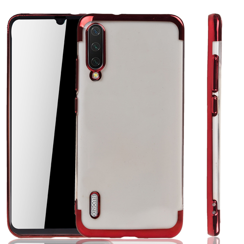 Handyh�lle f�r Xiaomi Mi A3 Rot - Clear - TPU Silikon Case Backcover Schutzh�lle in Transparent   Rot