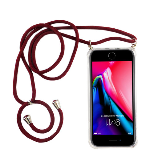 Handykette f�r Apple iPhone 7 Plus / 8 Plus - Smartphone Necklace H�lle mit Band - Schnur mit Case zum umh�ngen in Rot