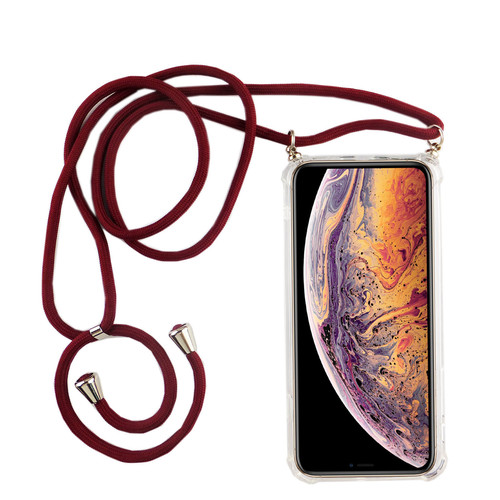 Handykette f�r Apple iPhone XS Max - Smartphone Necklace H�lle mit Band - Schnur mit Case zum umh�ngen in Rot