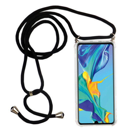 Handykette f�r Huawei P30 - Smartphone Necklace H�lle mit Band - Schnur mit Case zum umh�ngen in Schwarz