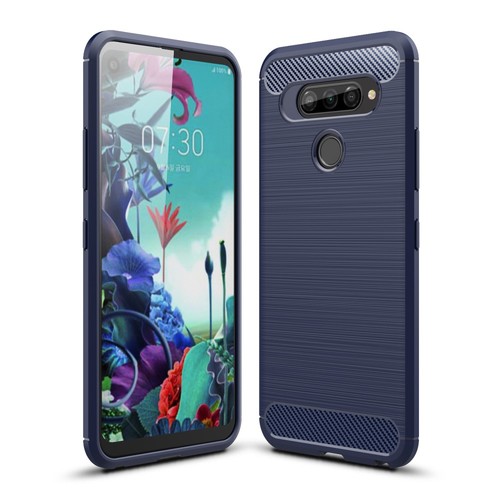 Schutzh�lle Handyh�lle f�r LG Q70 Case Cover Carbon Optik Blau