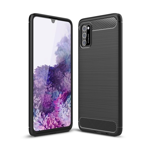Schutzh�lle Handyh�lle f�r Samsung Galaxy A41 Case Cover Carbon Optik Grau