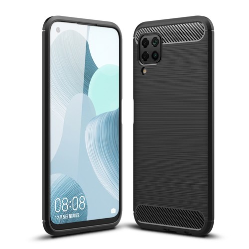 Schutzh�lle Handyh�lle f�r Huawei P40 Lite Case Cover Carbon Optik Schwarz