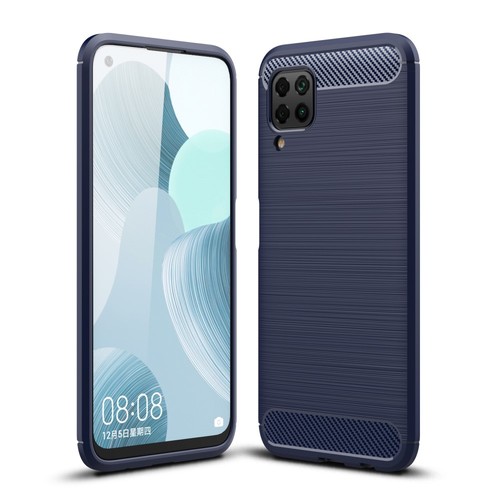 Schutzh�lle Handyh�lle f�r Huawei P40 Lite Case Cover Carbon Optik Blau