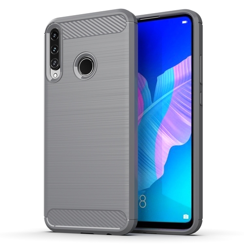 Schutzh�lle Handyh�lle f�r Huawei P40 Lite E Case Cover Carbon Optik Grau