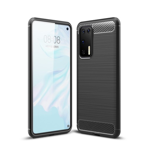 Schutzh�lle Handyh�lle f�r Huawei P40 Case Cover Carbon Optik Schwarz