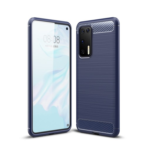 Schutzh�lle Handyh�lle f�r Huawei P40 Case Cover Carbon Optik Blau