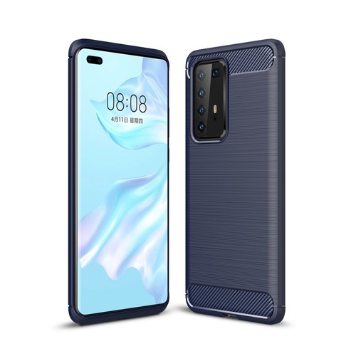 Schutzh�lle Handyh�lle f�r Huawei P40 Pro Case Cover Carbon Optik Blau