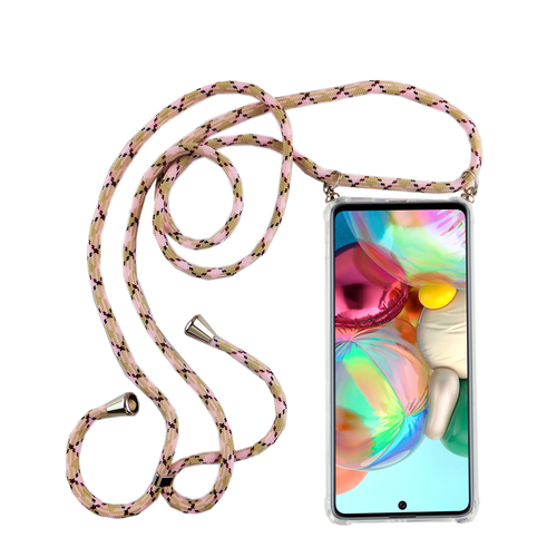 Handykette f�r Samsung Galaxy A71 - Smartphone Necklace H�lle mit Band - Schnur mit Case zum umh�ngen in Rosa