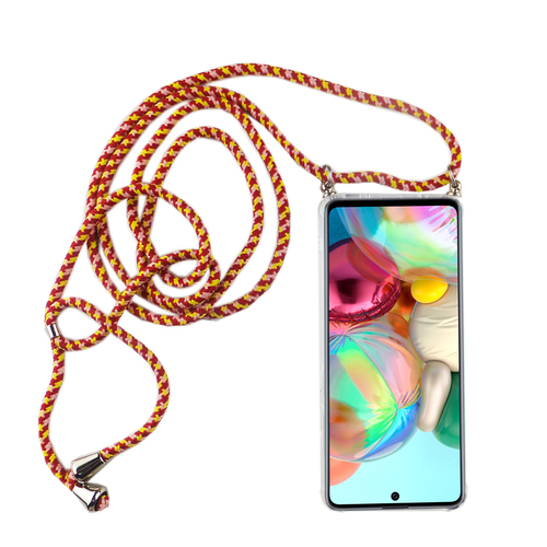 Handykette f�r Samsung Galaxy A71 - Smartphone Necklace H�lle mit Band - Schnur mit Case zum umh�ngen in Rot