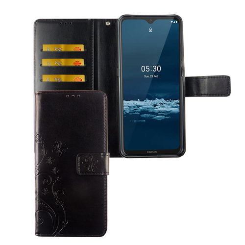 Nokia 5.3 Handy H�lle Schutz Tasche Cover Flip Case Kartenfach Schwarz