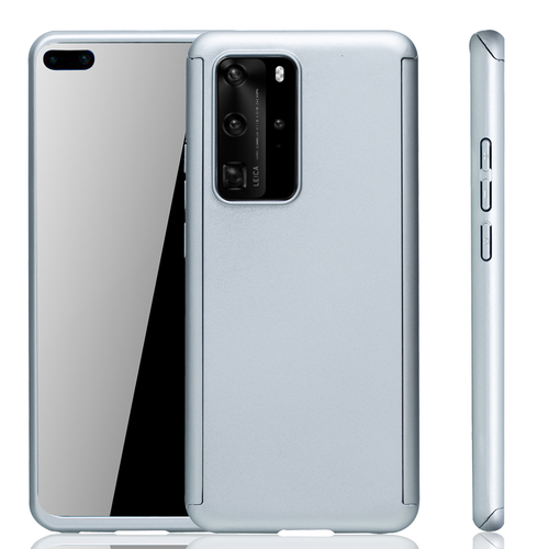 Handyh�lle Schutzh�lle f�r Huawei P40 Full Case Cover Displayschutz 360 Silber