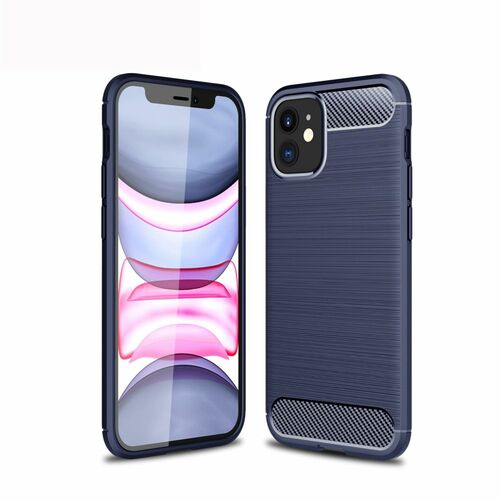 Schutzh�lle Handyh�lle f�r Apple iPhone 12 Mini Case Cover Carbon Optik Blau