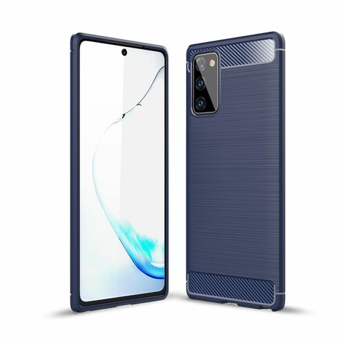 Schutzh�lle Handyh�lle f�r Samsung Galaxy Note 20 Case Cover Carbon Optik Blau