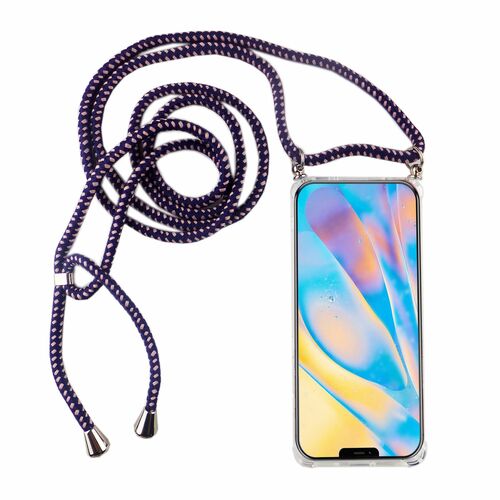 Handykette f�r Apple iPhone 12 / 12 Pro - Smartphone Necklace H�lle mit Band - Schnur mit Case zum umh�ngen in Violett