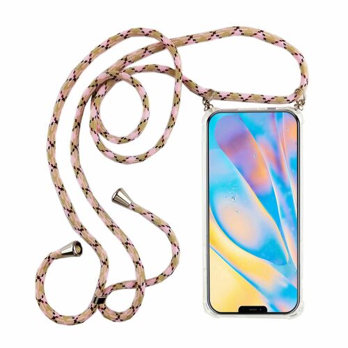Handykette fr Apple iPhone 12 Pro Max - Smartphone Necklace Hlle mit Band - Schnur mit Case zum umhngen in Rosa