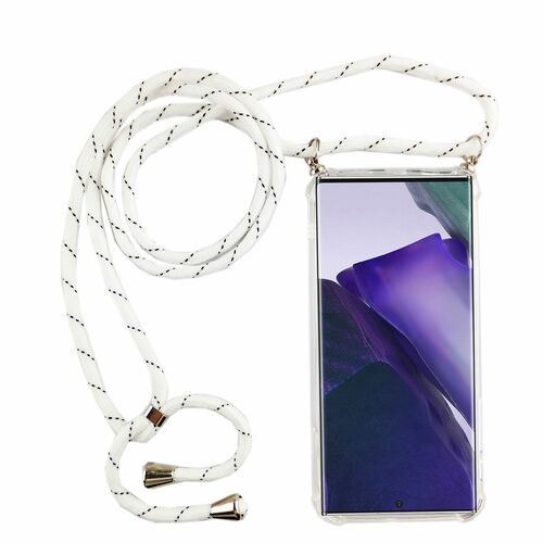 Handykette fr Samsung Galaxy Note 20 Ultra - Smartphone Necklace Hlle mit Band - Schnur mit Case zum umhngen in Wei