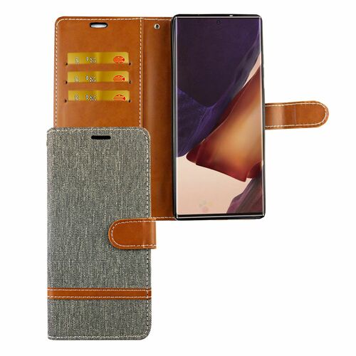 Samsung Galaxy Note 20 Handy H�lle Schutz-Tasche Case Cover Kartenfach Etui Wallet Grau