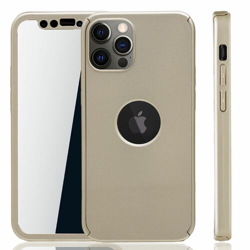 Handyh�lle Schutzh�lle f�r Apple iPhone 12 / 12 Pro Full Case Cover Displayschutz 360 Gold