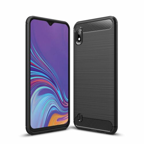 Samsung Galaxy A10 TPU Case Carbon Fiber Optik Brushed Schutz H�lle Schwarz