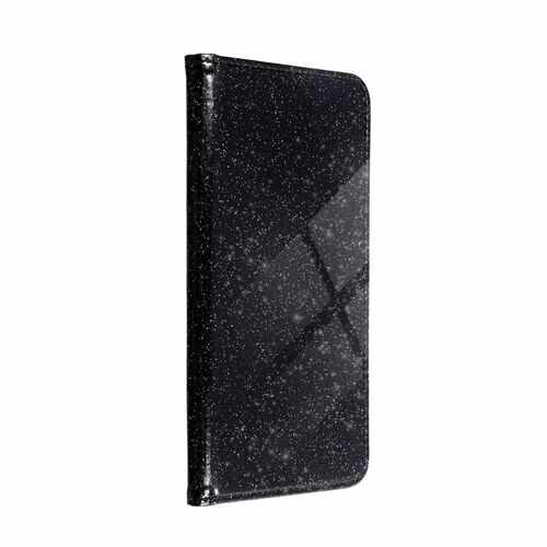 Huawei P40 Pro Tasche Handy H�lle Schutz Cover mit Kartenfach Glitzer Schwarz