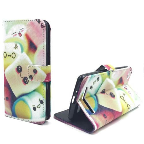  Handyh�lle Tasche + 1 Panzer Schutz Glas f�r Case Handy Xiaomi Redmi 3 Schriftzug Marshmallows