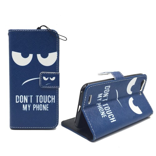  Handyh�lle Tasche + 1 Panzer Schutz Glas f�r Case Handy ZTE Blade V6 Dont Touch my Handy