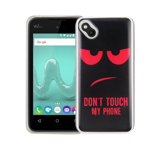  Handy H�lle f�r Wiko Sunny Cover Case Schutz Tasche Motiv Slim TPU + Panzer Schutz Glas 9H Dont Touch my Handy Rot